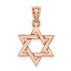 14K Rose Polished Star of David Pendant