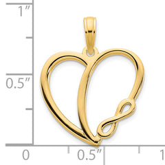 14ky Infinity Heart Charm