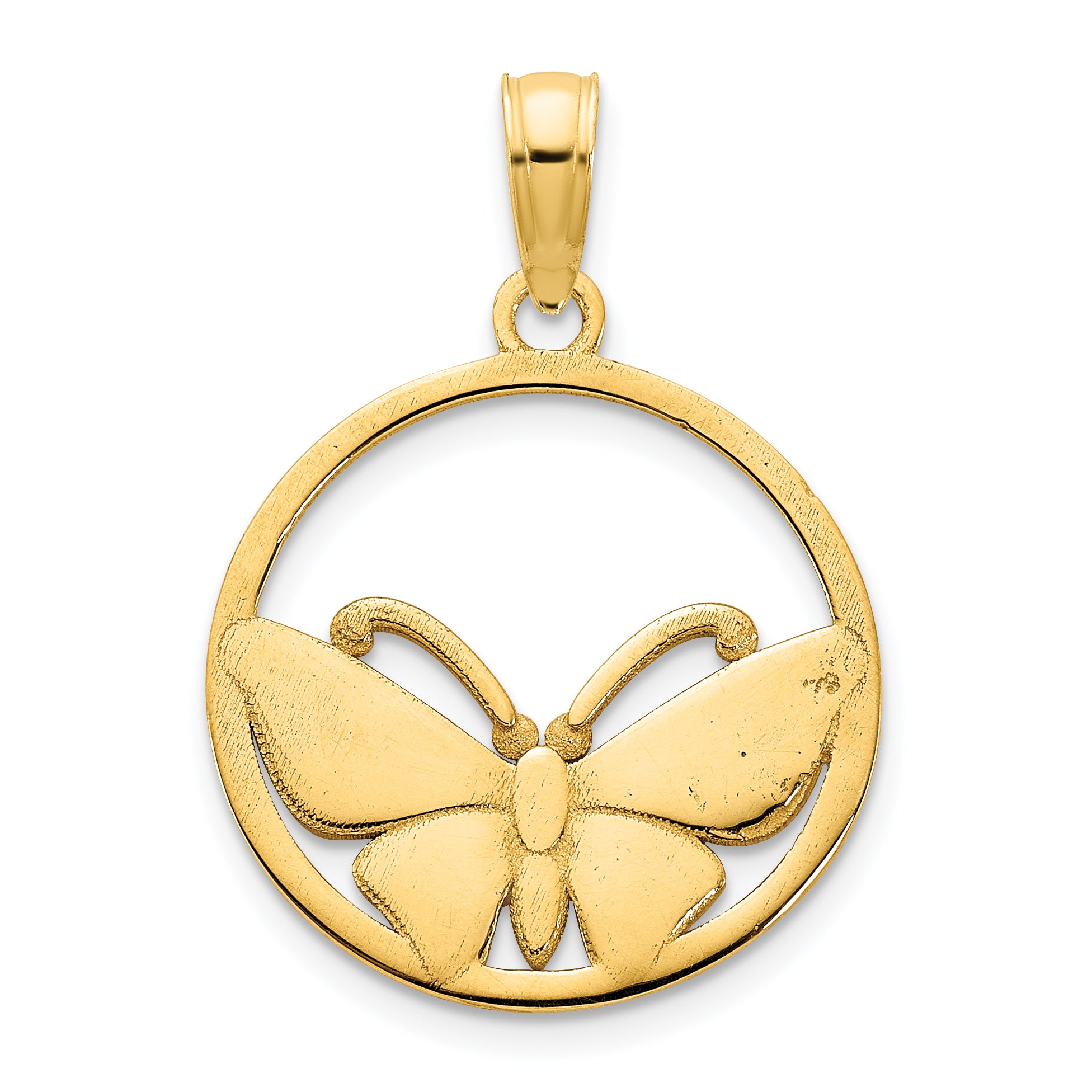 14k Epoxy Butterfly Pendant