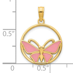 14k Epoxy Butterfly Pendant