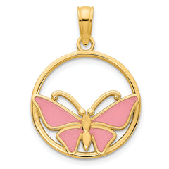 14k Epoxy Butterfly Pendant