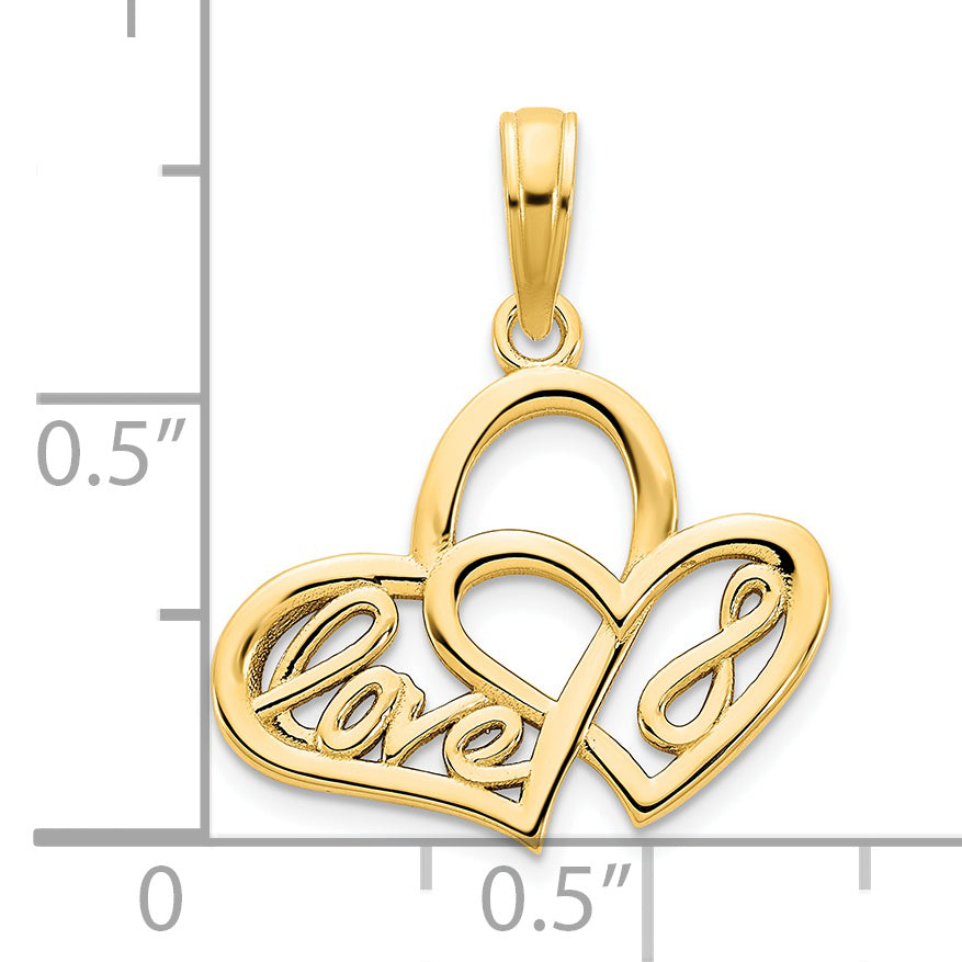 14ky Heart LOVE Infinity Symbol Charm