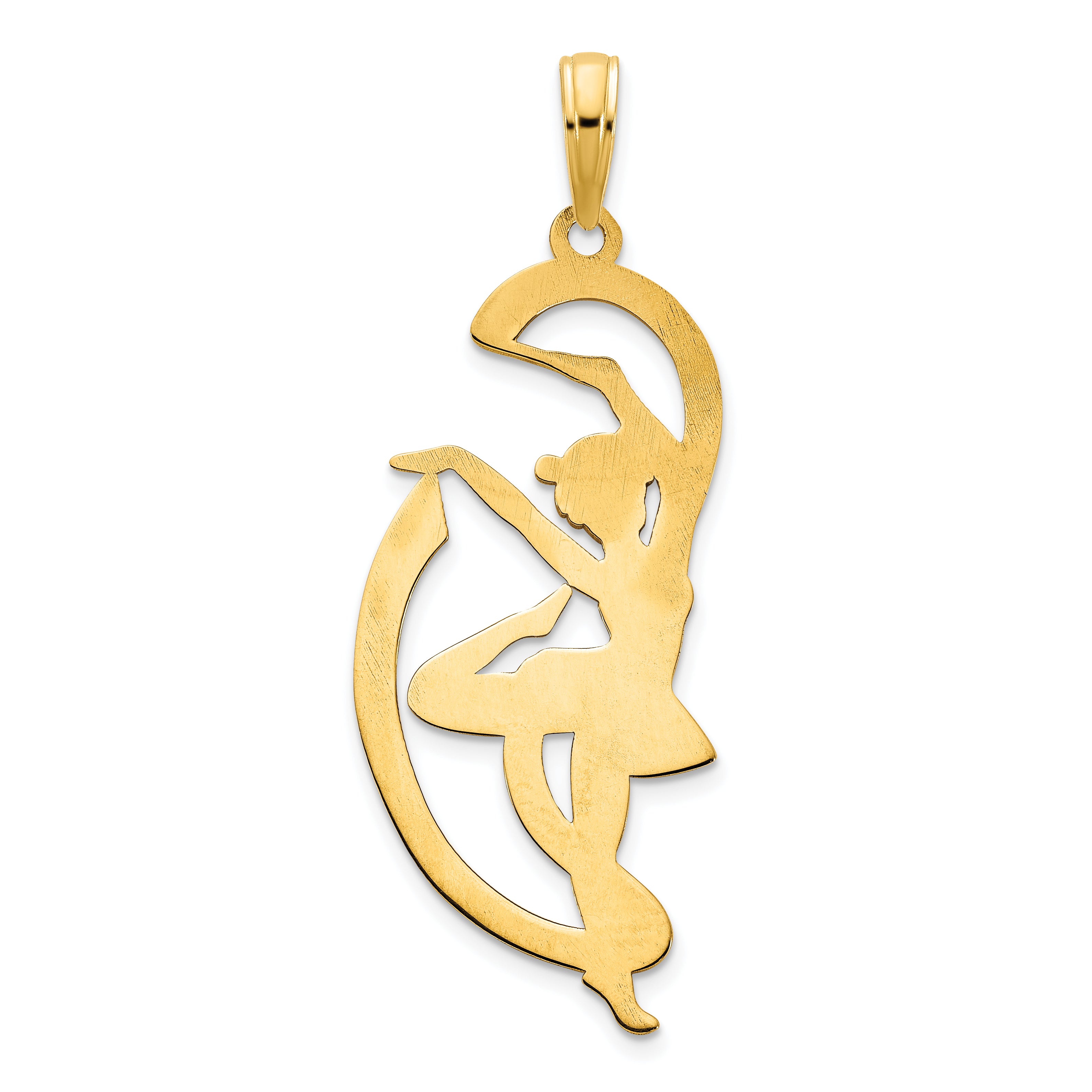 14k Gymnast w/ Ribbon Pendant