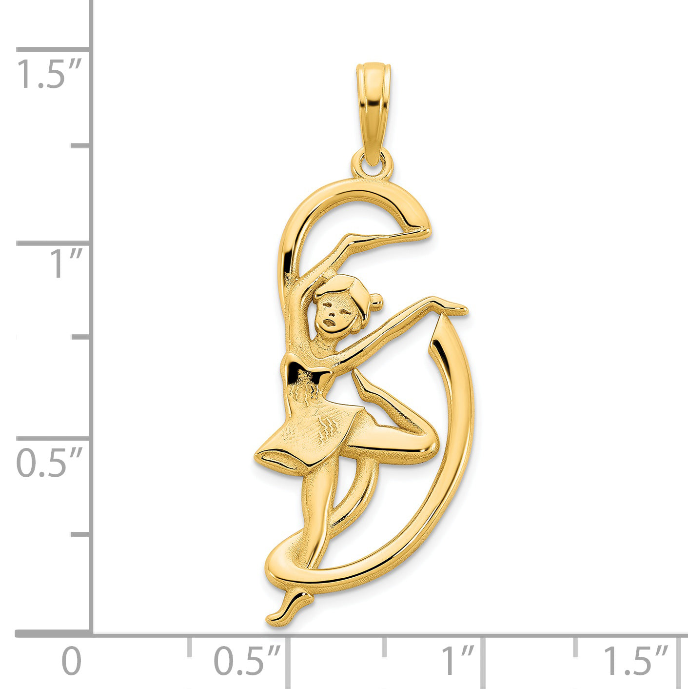 14k Gymnast w/ Ribbon Pendant