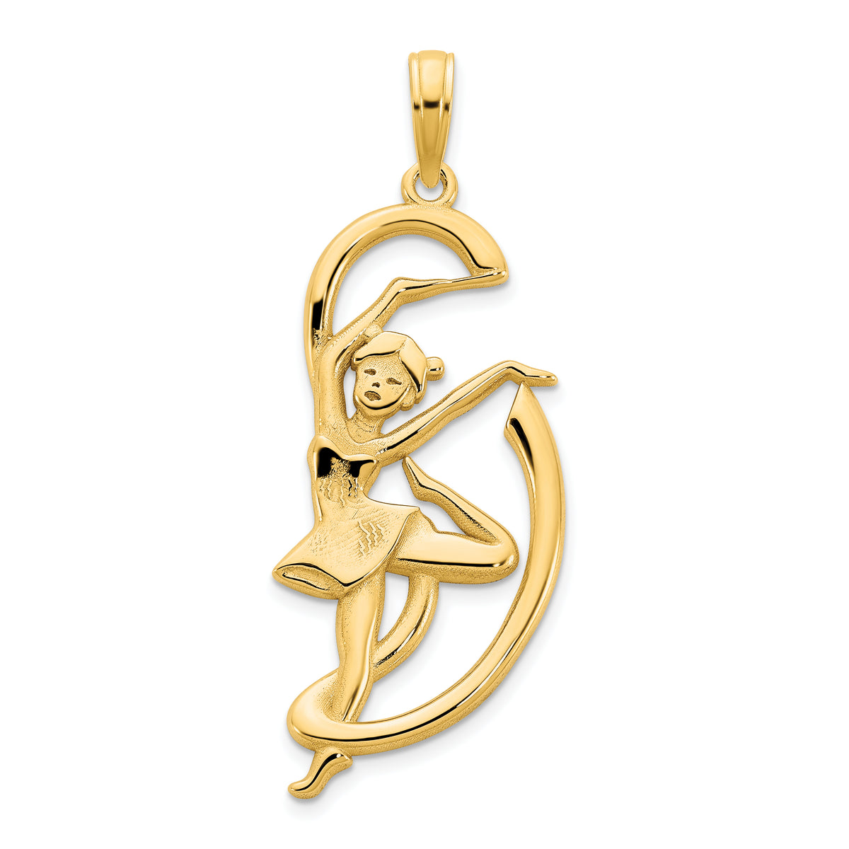 14k Gymnast w/ Ribbon Pendant