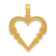 14k Polished Heart with Circles Pendant