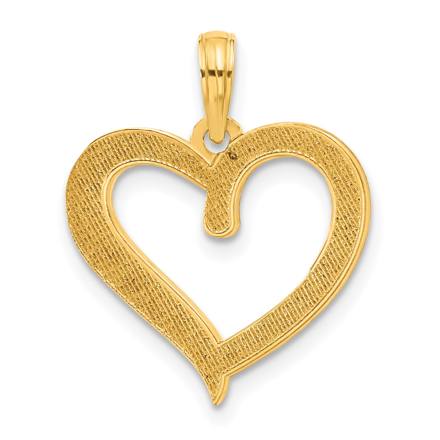 14k and Rhodium Polished Heart Pendant