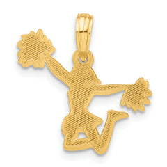 14k Polished Cheerleader Pendant