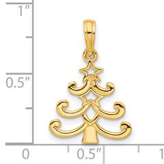 14k Polished Christmas Tree Pendant