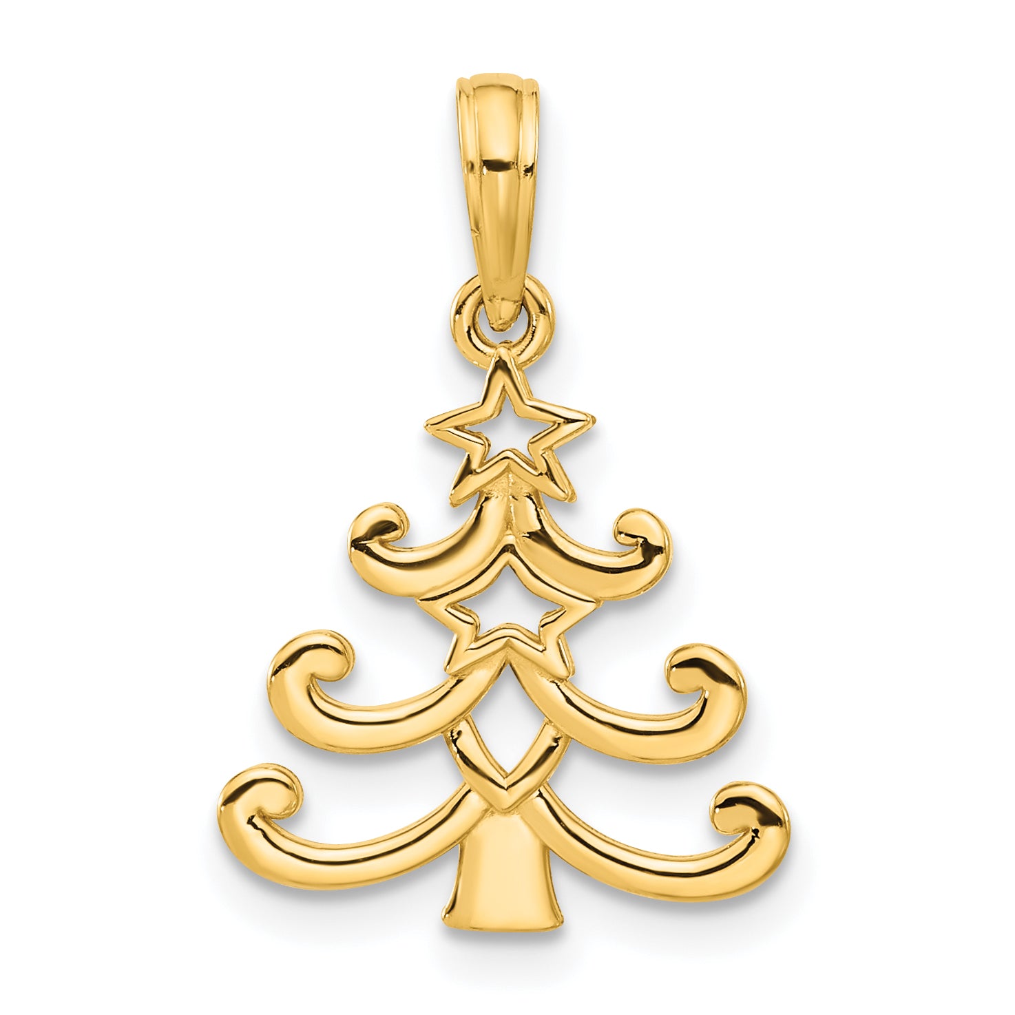 14k Polished Christmas Tree Pendant