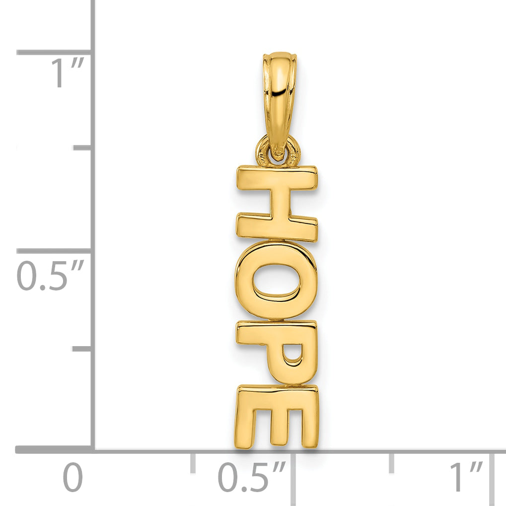 14k Polished HOPE Pendant