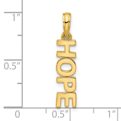 14k Polished HOPE Pendant