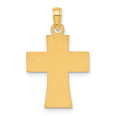 14k Polished and Enameled American Flag Cross Pendant