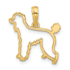 14K Polished Poodle Dog Outline Charm