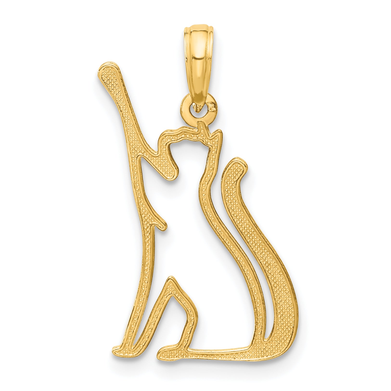 14k Polished Cat Reaching Pendant