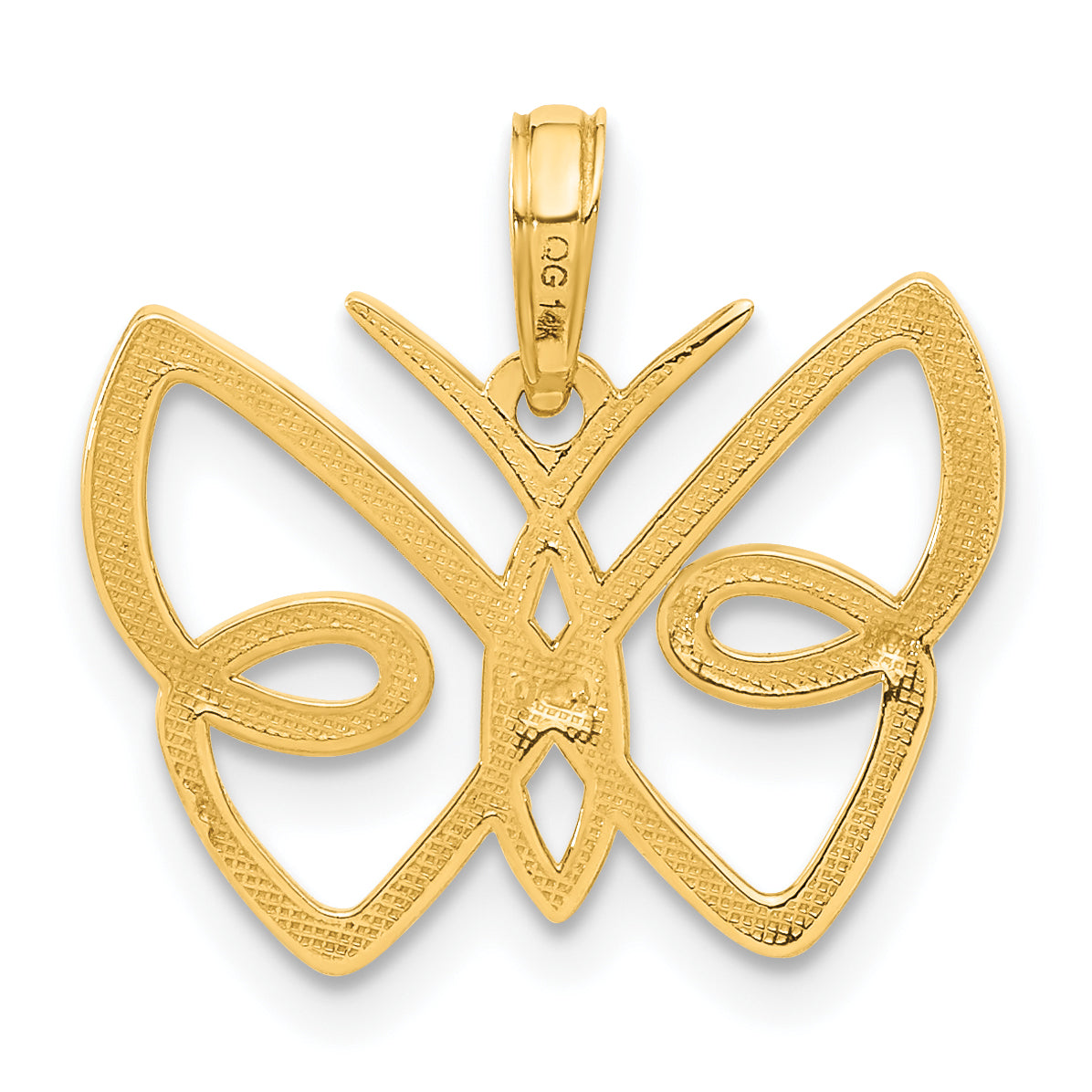 14k Polished Butterfly Pendant