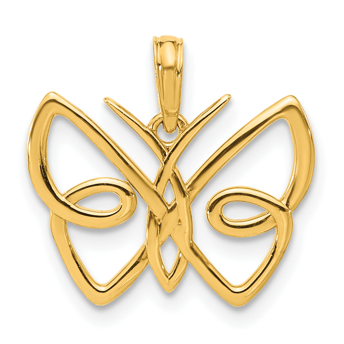 14k Polished Butterfly Pendant