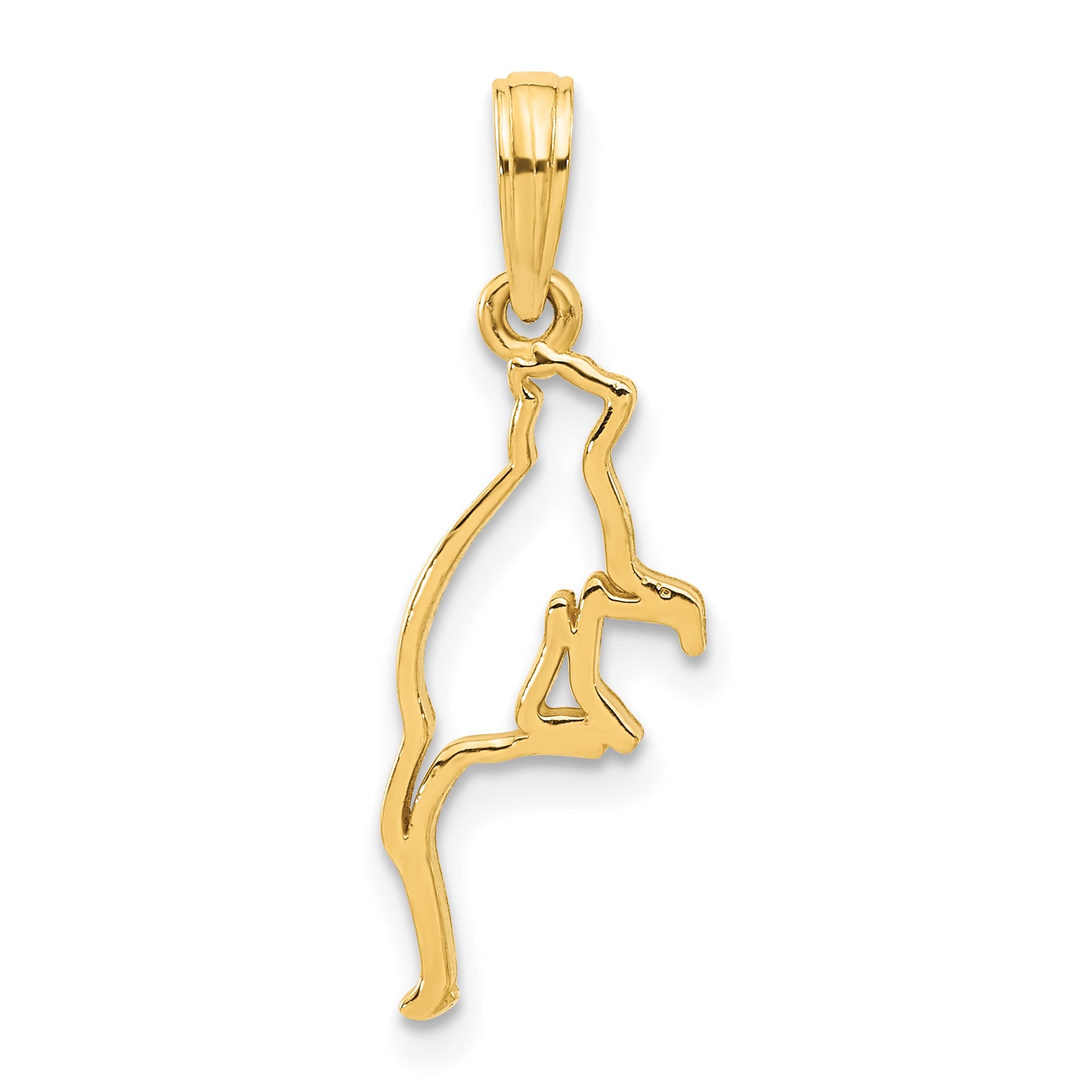 14k Polished Cat Sitting Pendant