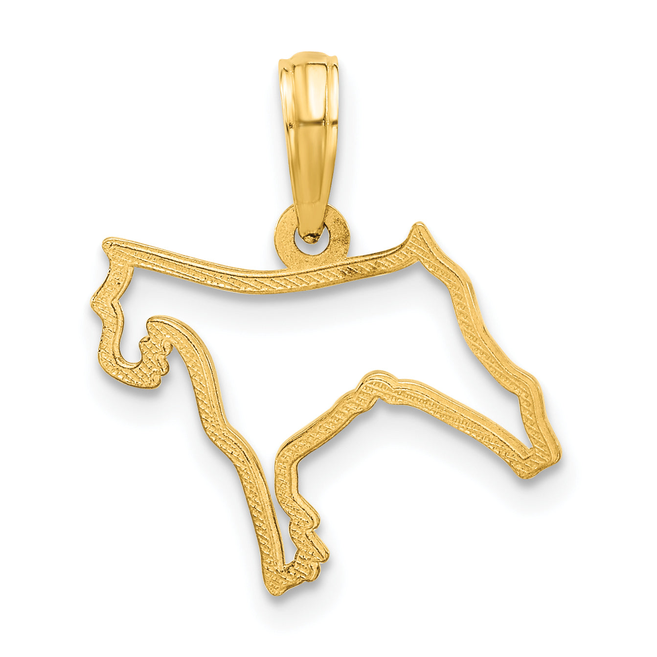 14K Polished Dog Outline Pendant