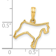 14K Polished Dog Outline Pendant