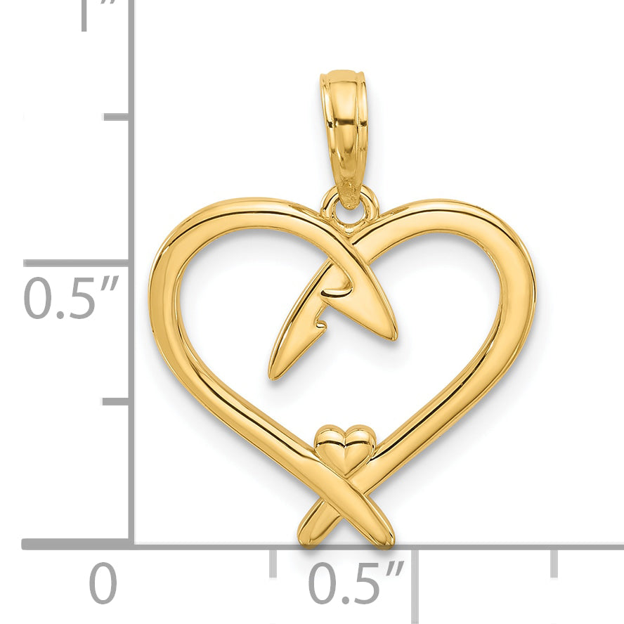 14k Fancy Heart Charm