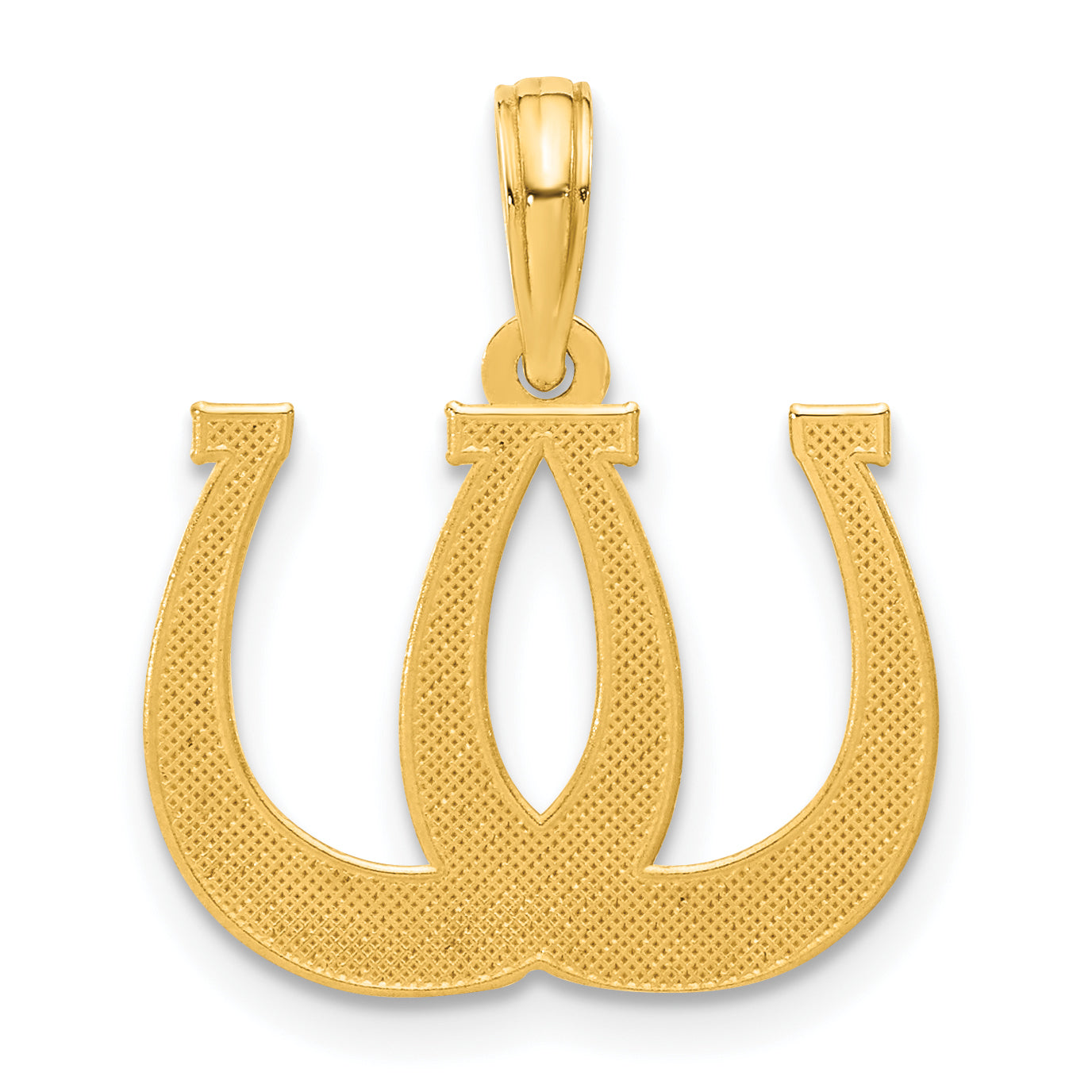 14k Polished Double Horseshoe Pendant