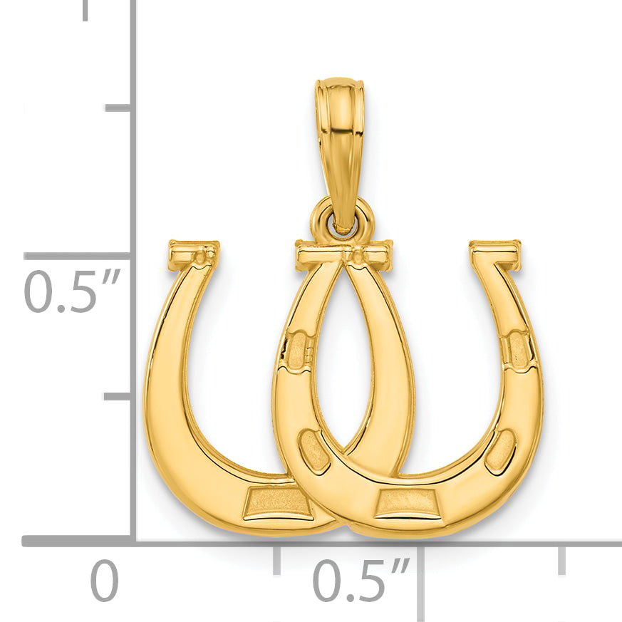 14k Polished Double Horseshoe Pendant