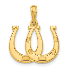 14k Polished Double Horseshoe Pendant