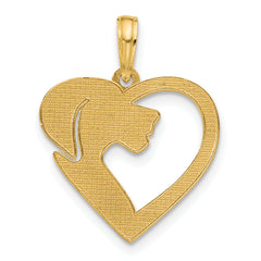 14K Polished Heart with Dog Charm