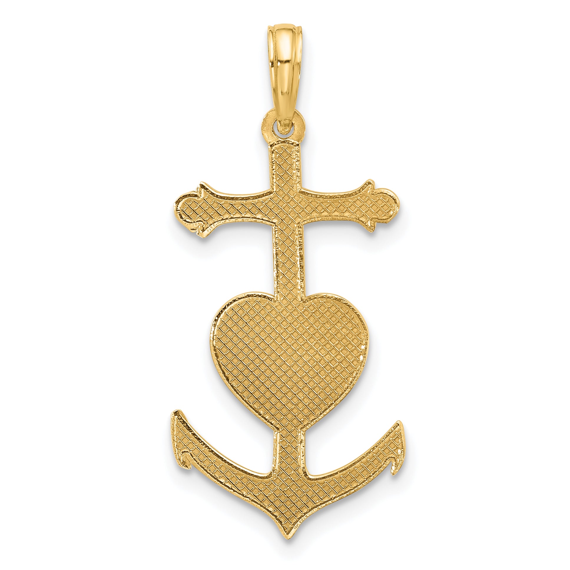 14k w/Rose Rhodium Fancy Anchor and Heart Charm