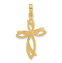 14k Fancy Cross Charm