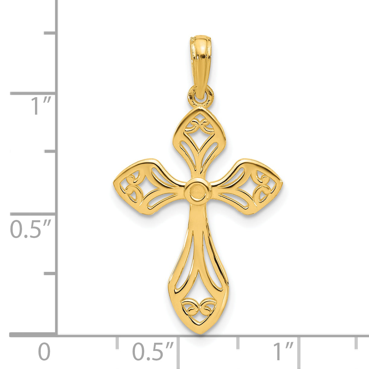 14k Fancy Cross Charm