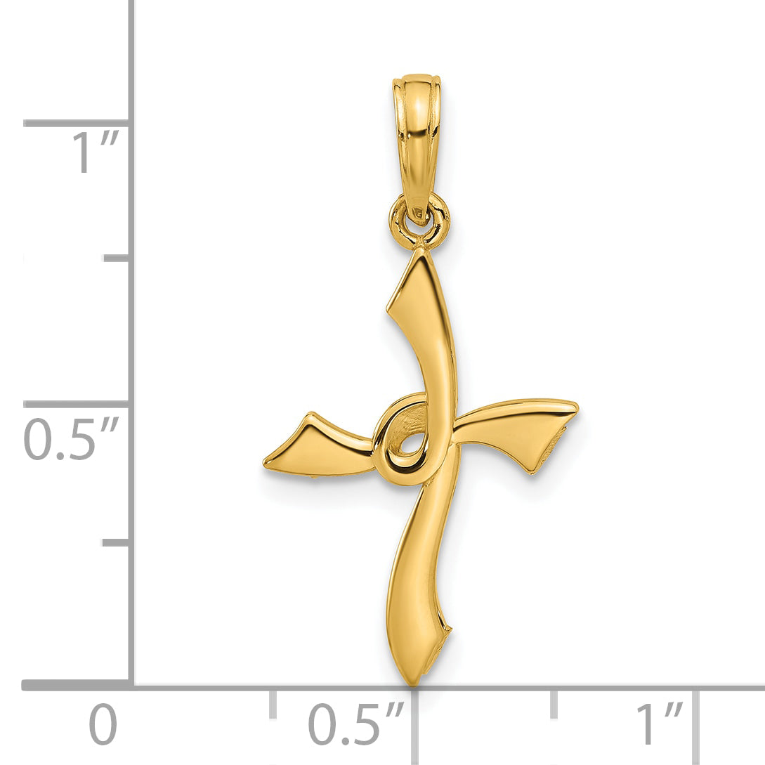 14k Fancy Cross Charm