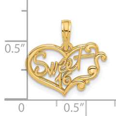 14k Fancy Sweet 16 Charm