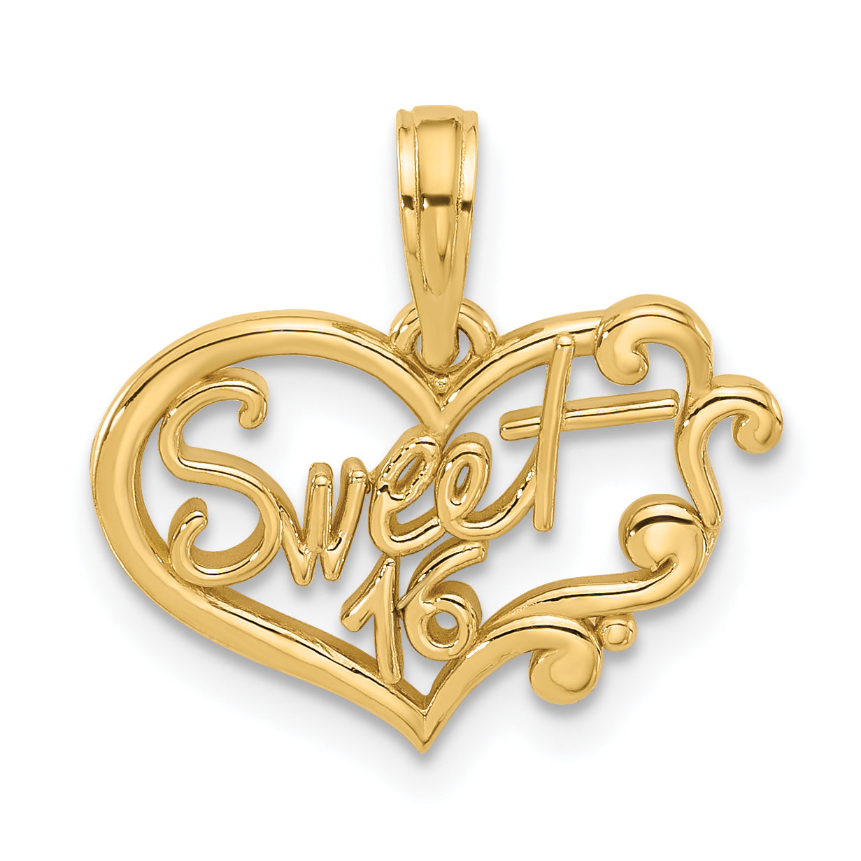 14k Fancy Sweet 16 Charm