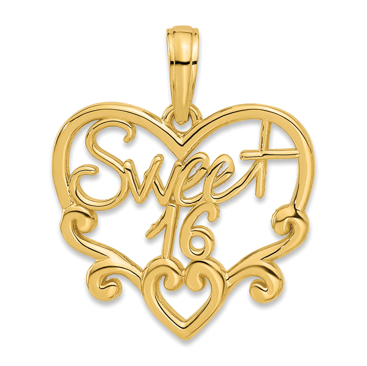 14k Fancy Sweet 16 Charm