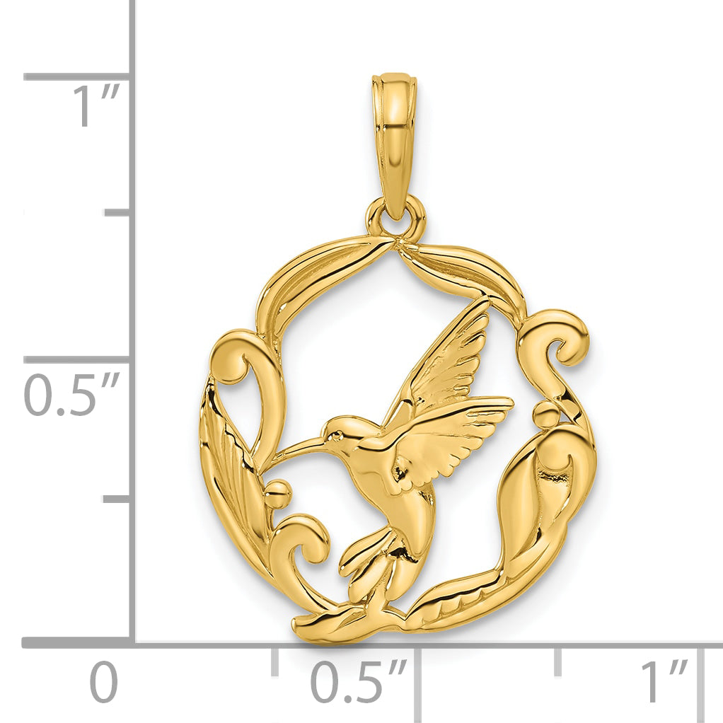 14K Polished Fancy Hummingbird Charm