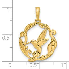 14K Polished Fancy Hummingbird Charm