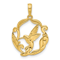 14K Polished Fancy Hummingbird Charm