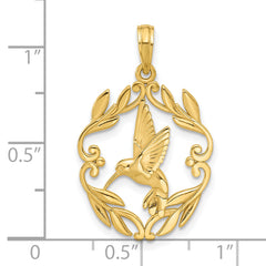 14K Polished Fancy Hummingbird Charm