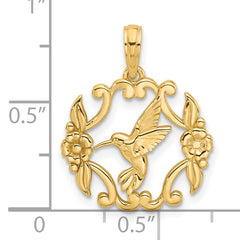 14K Polished Fancy Hummingbird Charm