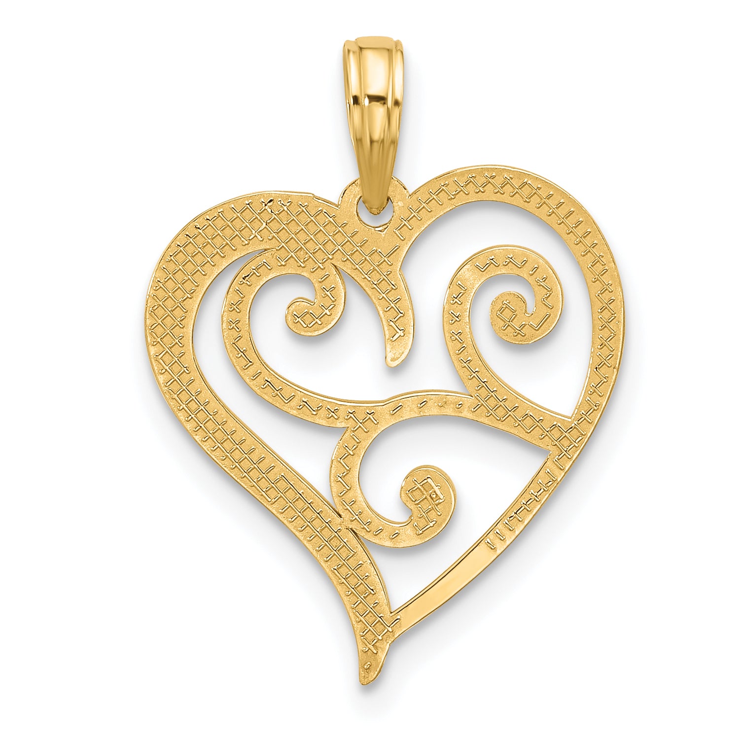 14k Fancy Heart Charm