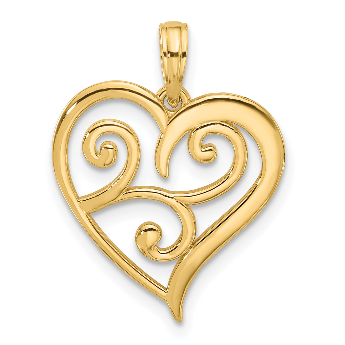 14k Fancy Heart Charm