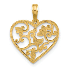 14k Fancy Heart Charm