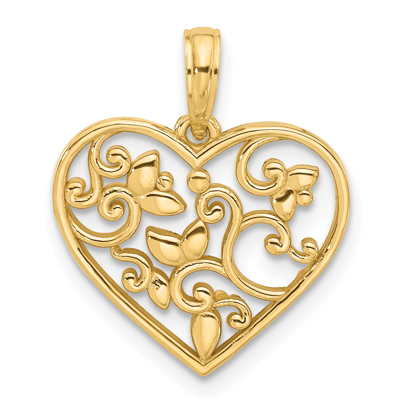 14k Fancy Heart Charm