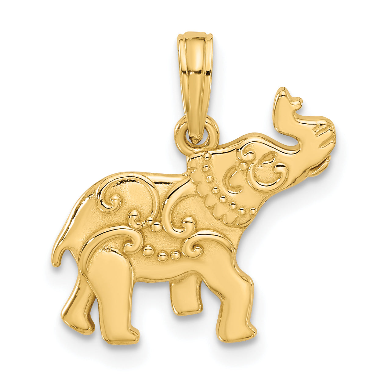 14K Polished Fancy Elephant Charm