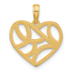 14K Polished Fancy Heart Charm