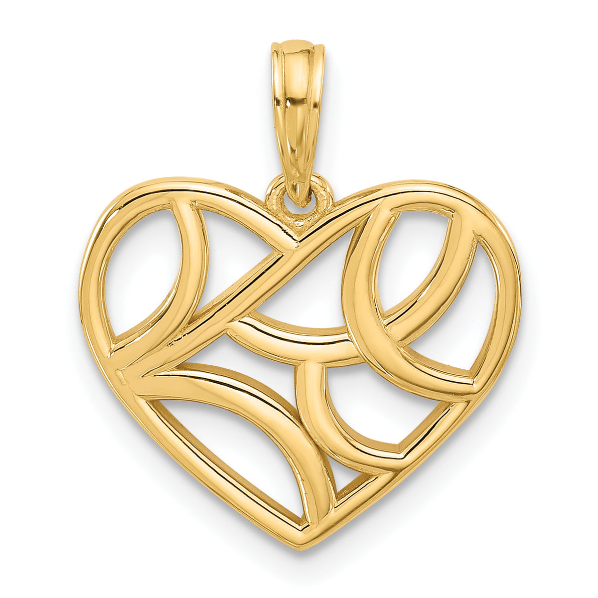 14K Polished Fancy Heart Charm