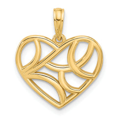 14K Polished Fancy Heart Charm