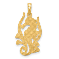 14K Polished Fancy Seahorse Charm